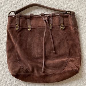 Lucky brand brown suede shoulder bag